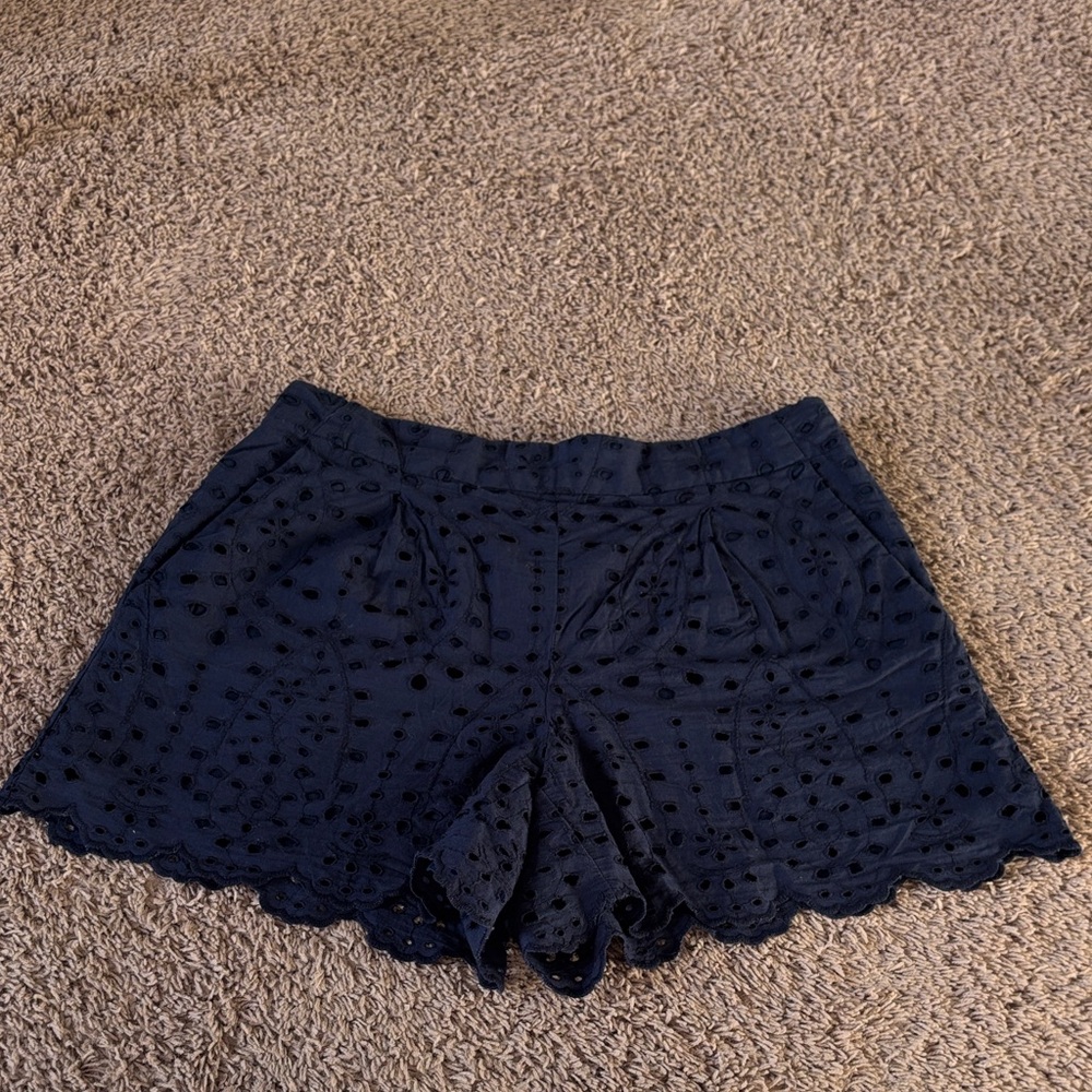 LOFT Navy Eyelet Shorts